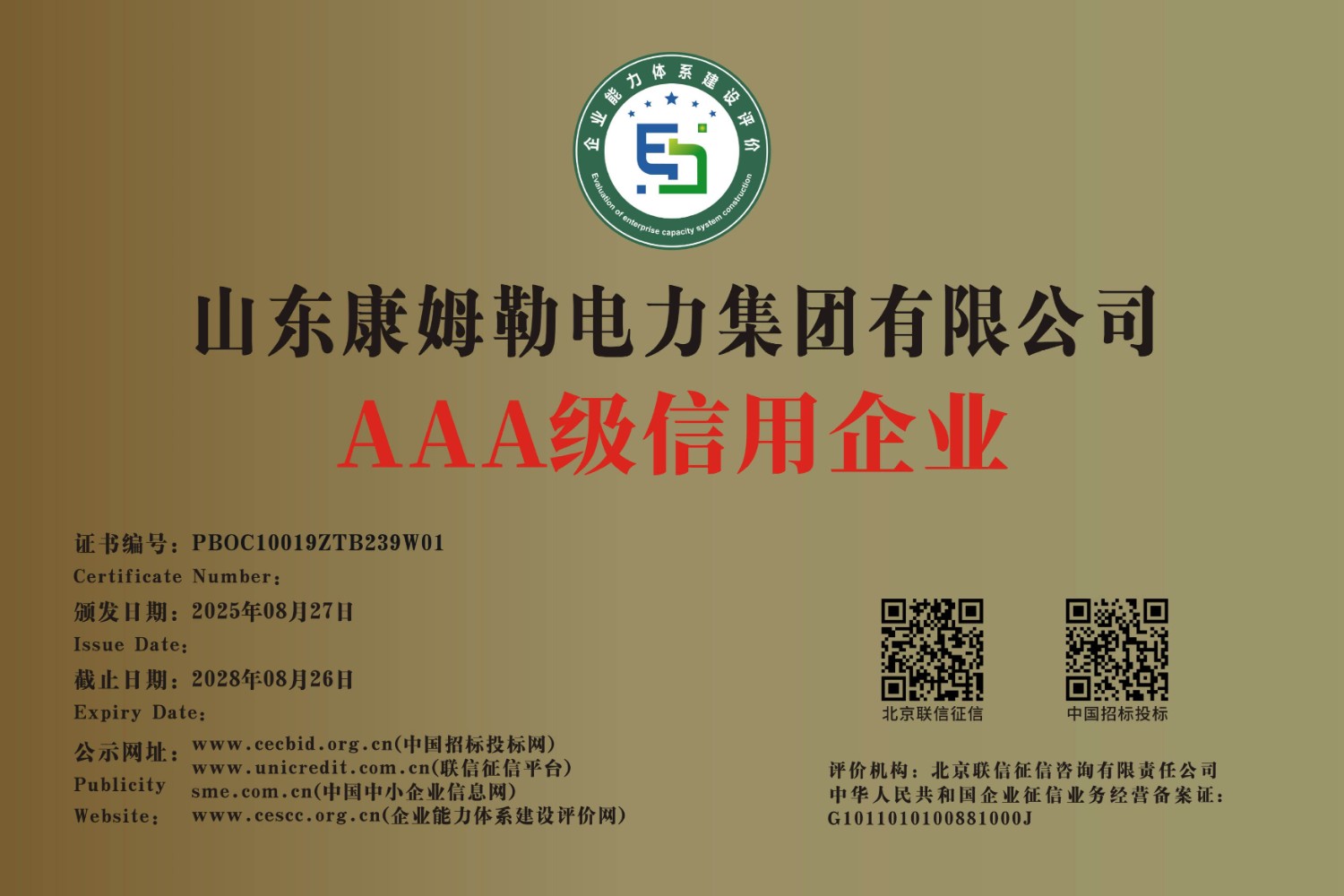 信用企業(yè)叼嘿视频影院電(diàn)力集團